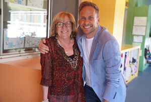 TODAY presenter Tim Davies with his former Kindergarten teacher Bernadette Hardwick